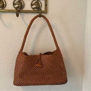 Elegant Brown Woven Handbag